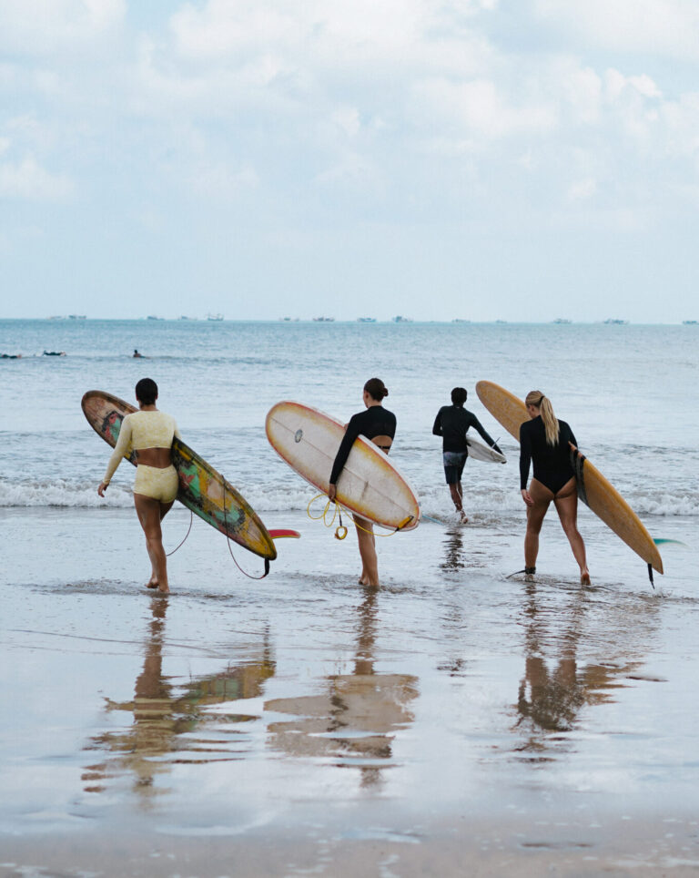 Students starting their surf lesson